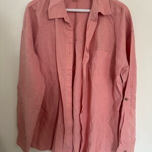 Joe Fresh Light Pink Linen-Cotton Shirt